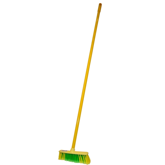 Picture of Soft Broom - Rainbow Range - Eco - Complete - Plastic Head - Synthetic Fibre - Metal Handle - Pack of 5 - F3362