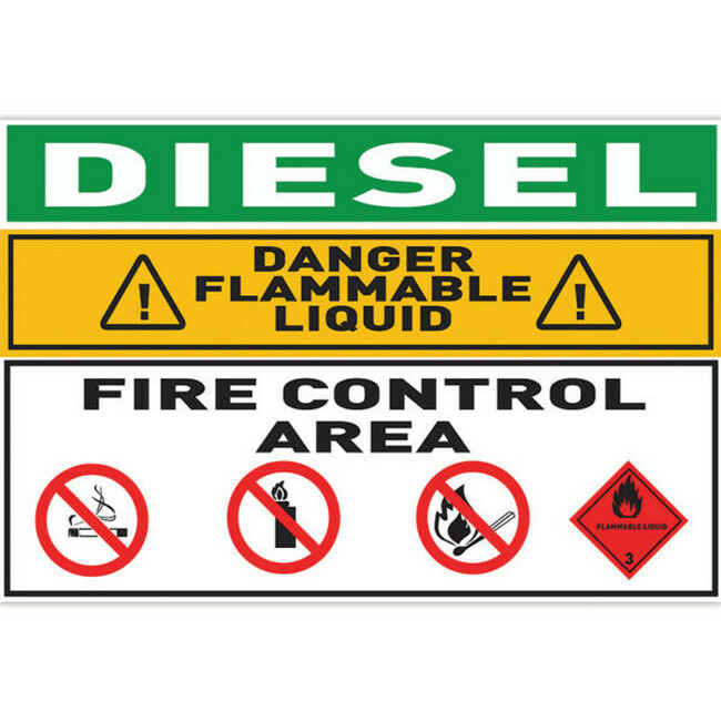 Safety Information Sign Diesel Warning 600 x 400mm Tower TWR