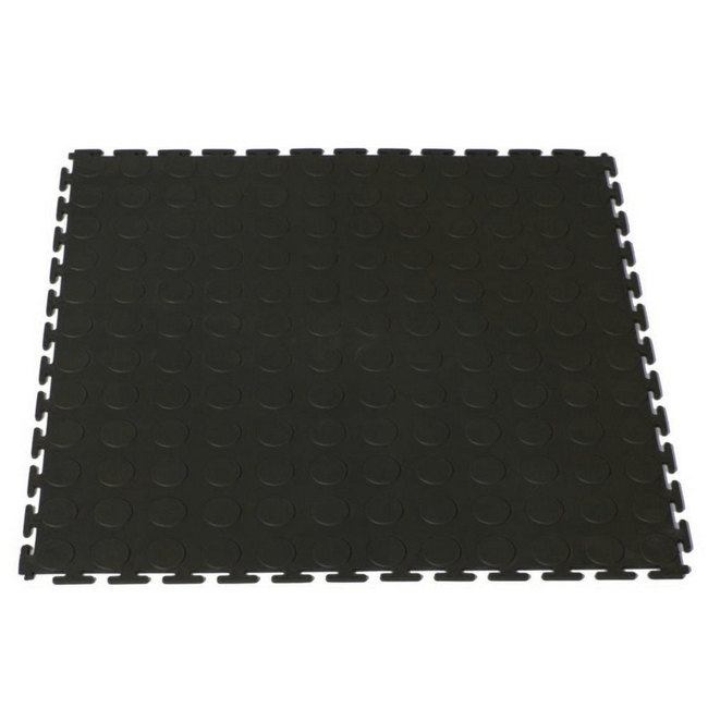 Picture of Interlocking PVC Floor Tiles - Raised Medallion - 50 x 50 x 0.4 cm - Black - 5300EA