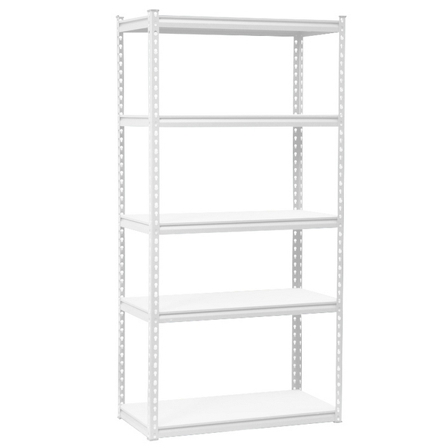 Steel Shelving 5 Tier Heavy Duty Boltless Metal Frame and MDF