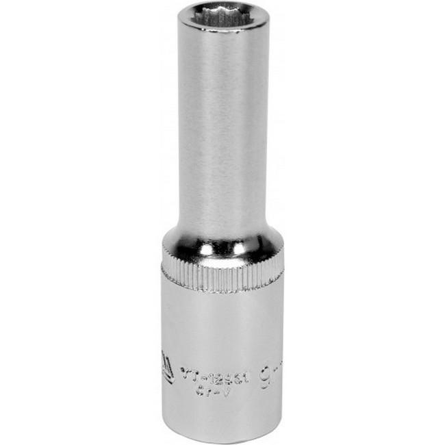 Picture of Bi-hex Deep Socket - 12 Point - Chrome Vanadium - 1/2" Connector - 76mm Length - 9mm - YT-12931