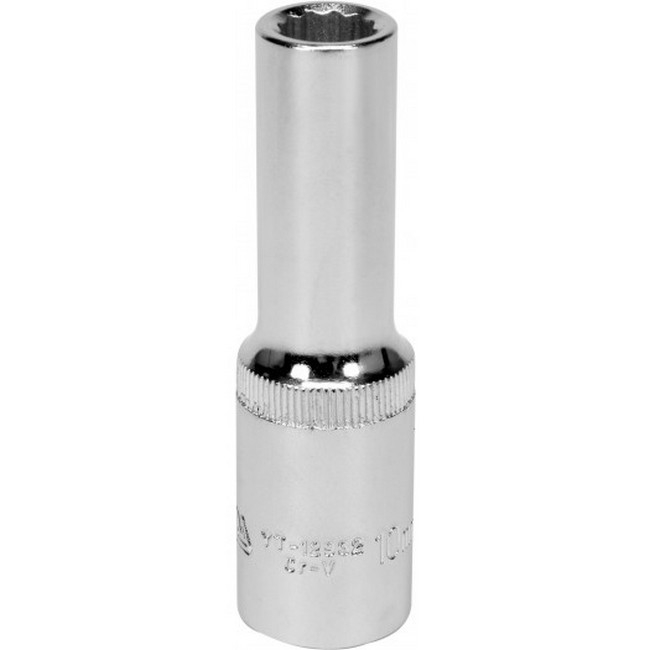Picture of Bi-hex Deep Socket - 12 Point - Chrome Vanadium - 1/2" Connector - 76mm Length - 10mm - YT-12932