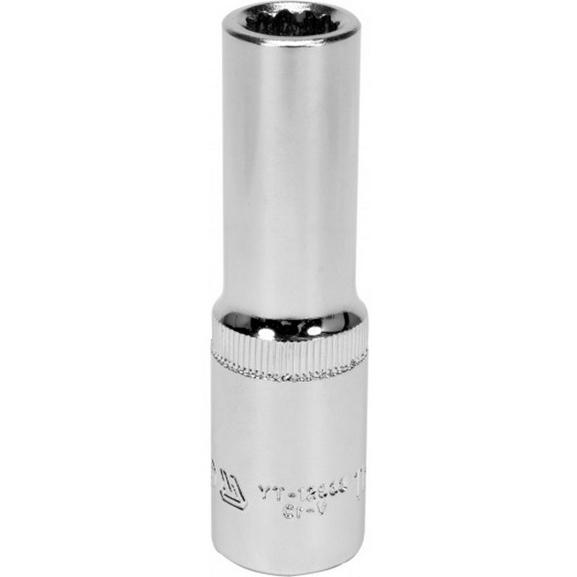 Picture of Bi-hex Deep Socket - 12 Point - Chrome Vanadium - 1/2" Connector - 76mm Length - 11mm - YT-12933