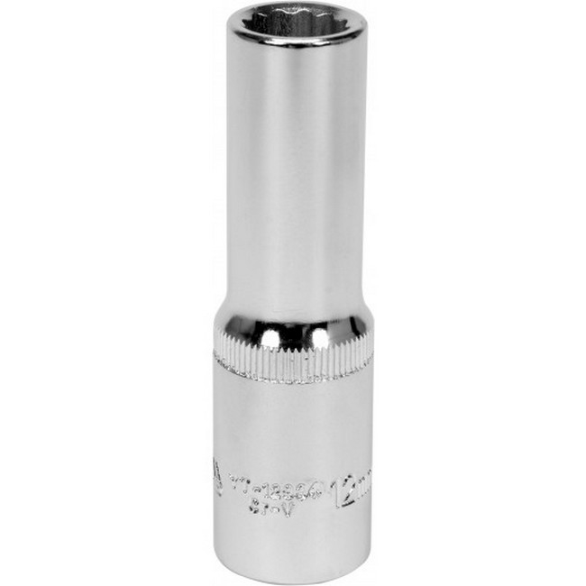 Picture of Bi-hex Deep Socket - 12 Point - Chrome Vanadium - 1/2" Connector - 76mm Length - 12mm - YT-12934