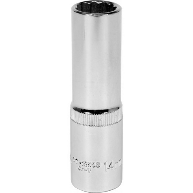 Picture of Bi-hex Deep Socket - 12 Point - Chrome Vanadium - 1/2" Connector - 76mm Length - 14mm - YT-12936