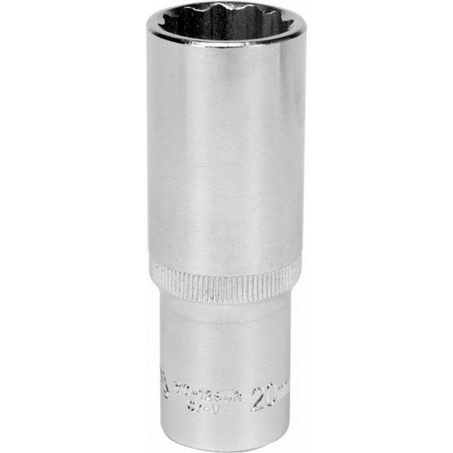 Picture of Bi-hex Deep Socket - 12 Point - Chrome Vanadium - 1/2" Connector - 76mm Length - 20mm - YT-12942