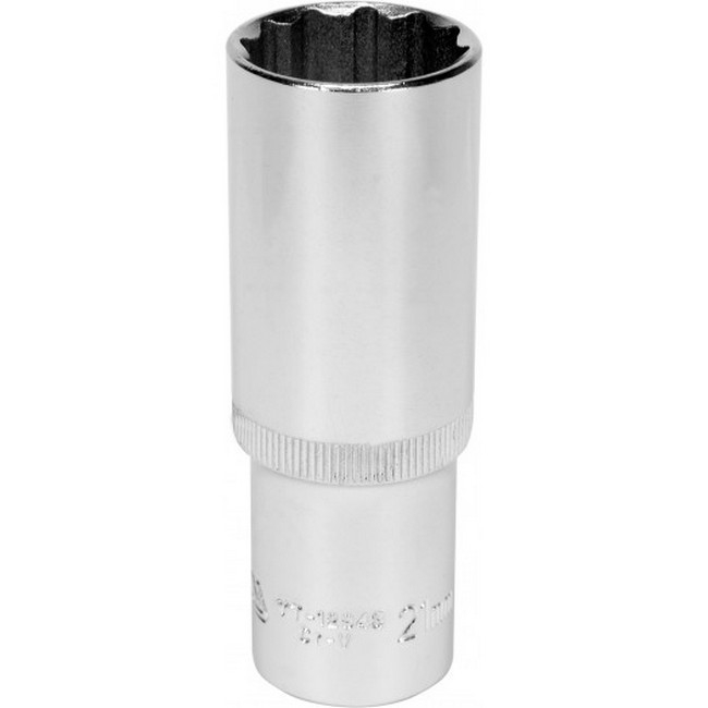 Picture of Bi-hex Deep Socket - 12 Point - Chrome Vanadium - 1/2" Connector - 76mm Length - 21mm - YT-12943