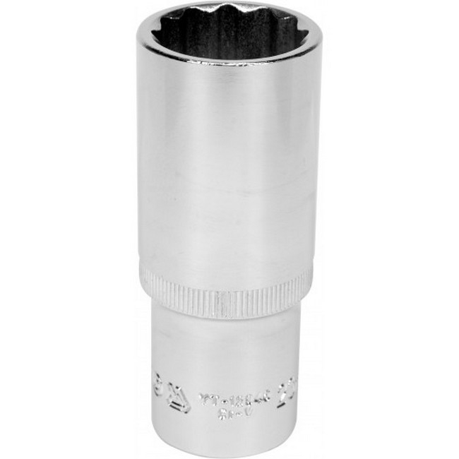 Picture of Bi-hex Deep Socket - 12 Point - Chrome Vanadium - 1/2" Connector - 76mm Length - 23mm - YT-12945