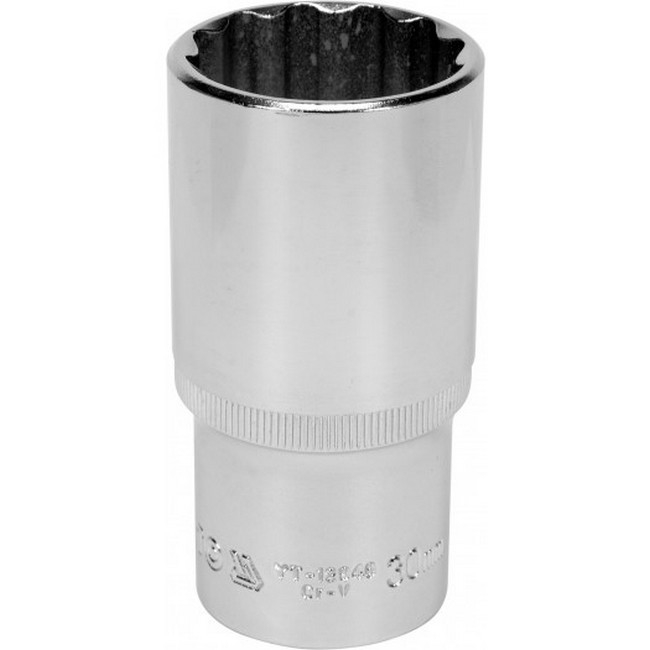 Picture of Bi-hex Deep Socket - 12 Point - Chrome Vanadium - 1/2" Connector - 76mm Length - 30mm - YT-12948