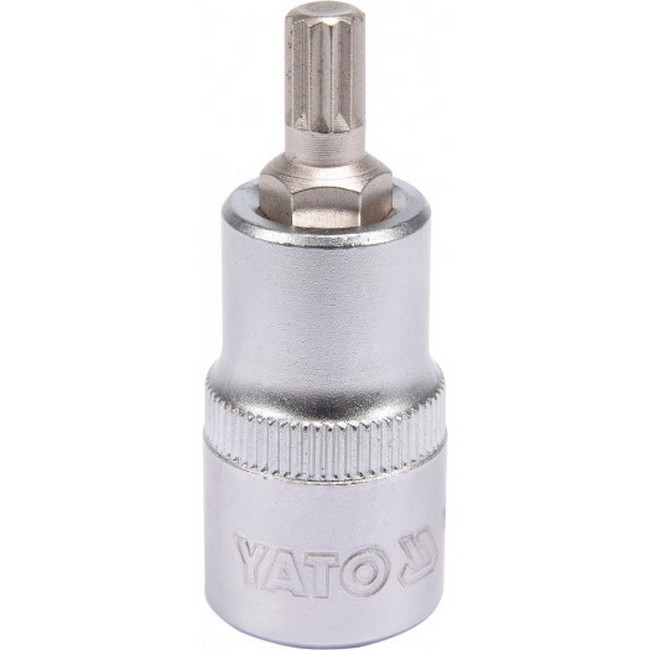 Picture of Spline Bit Socket - Chrome Vanadium -  1/2" Connector - Standard Length - M8 x 50mm - YT-04342