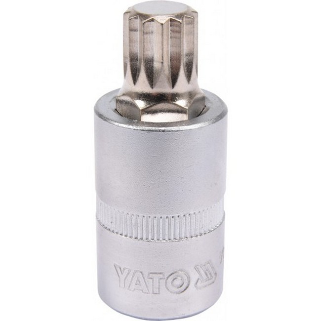 Picture of Spline Bit Socket - Chrome Vanadium -  1/2" Connector - Standard Length - M14 x 50mm - YT-04345