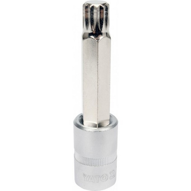 Picture of Spline Bit Socket - Chrome Vanadium -  1/2" Connector - Long - M14 x 100mm - YT-04355