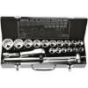 Picture of Socket Set - AS-Drive 6 Point - Chrome Vanadium - 3/4" Connector - 21 Piece - YT-1335