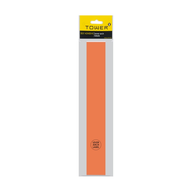 Picture of Lever Arch Narrow File Labels - 43 x 315mm - Orange - Pack of 12 - LANO12s