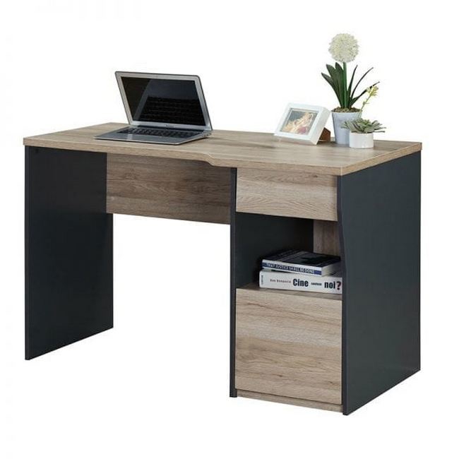 Picture of Office Desk - Colorado - 75 x 60 x 120  cm - Sanremo Oak and Dark Grey - CST 1160