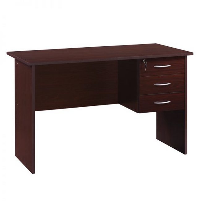 Picture of Office Desk - Three Drawers - Solitude - 75 x 60 x 120 cm - Espresso - TF 1261