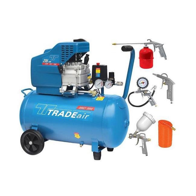 Picture of Compressor with Air Tool Kit - Lubricated - 50L - 1.5kW - 2.0HP - 5 Piece - MCFRC109