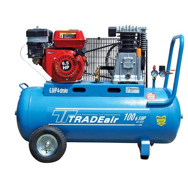 Picture of Compressor - Petrol Air - Belt Drive - 100L - 4.8kW -  4 Stroke - 6.5HP - MCFRC210