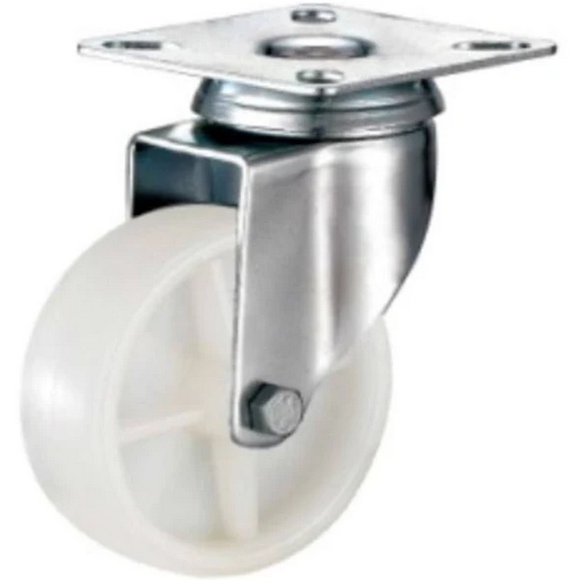 Picture of Castor Wheels - Nylon - Top Swivel - Fixed Plate - White - 50mm - TOOC478