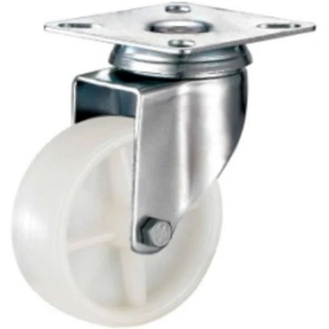 Picture of Castor Wheels - Nylon - Top Swivel - Fixed Plate - White - 65mm - TOOC479