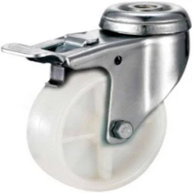 Picture of Castor Wheels - Polypropylene - Bolt Hole Swivel - Brake - White - 50mm - TOOC400