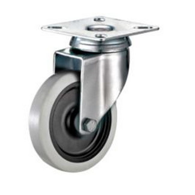 Picture of Castor Wheels - Thermoplastic Rubber - Top Swivel - Fixed Plate - 100mm - TOOC506