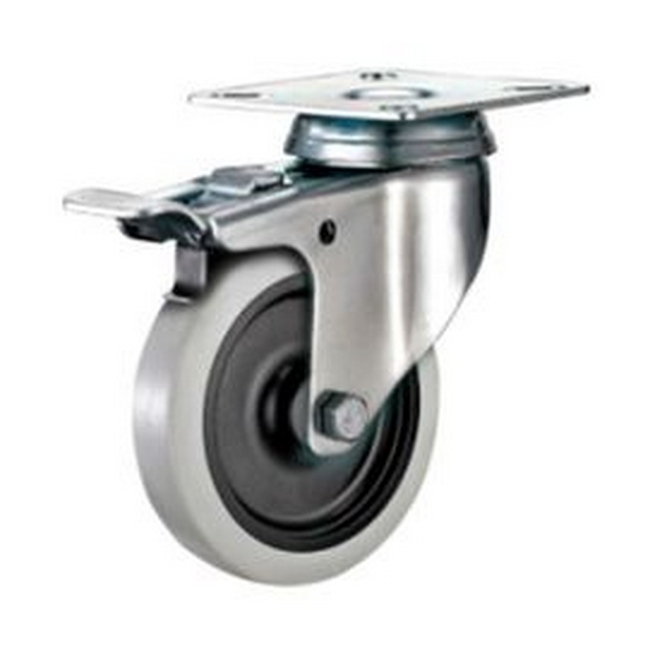 Picture of Castor Wheels - Thermoplastic Rubber - Top Swivel - Fixed Plate - 50mm - TOOC523