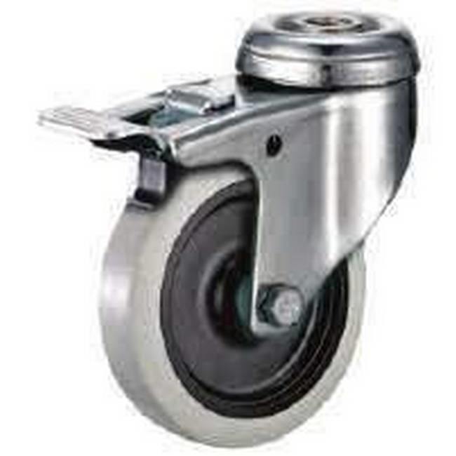 Picture of Castor Wheels - Thermoplastic Rubber - Bolt Hole Swivel - Brake - 50mm - TOOC518