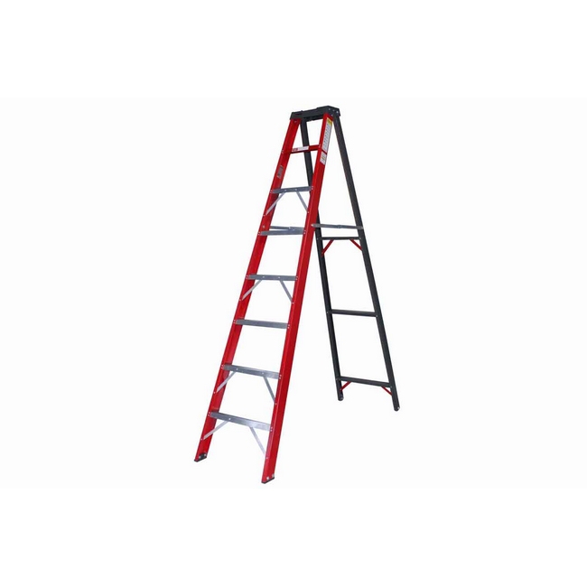 The fibreglass construction makes this range of ladders suitable for electrical applications, ladder.