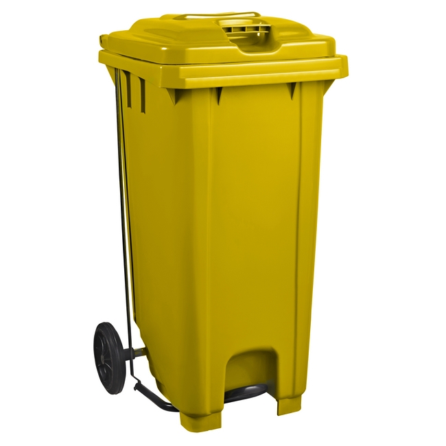 Supplywise wheelie bin, similar to wheelie bin, pedal bin, foot operated bin, rubbish bin.