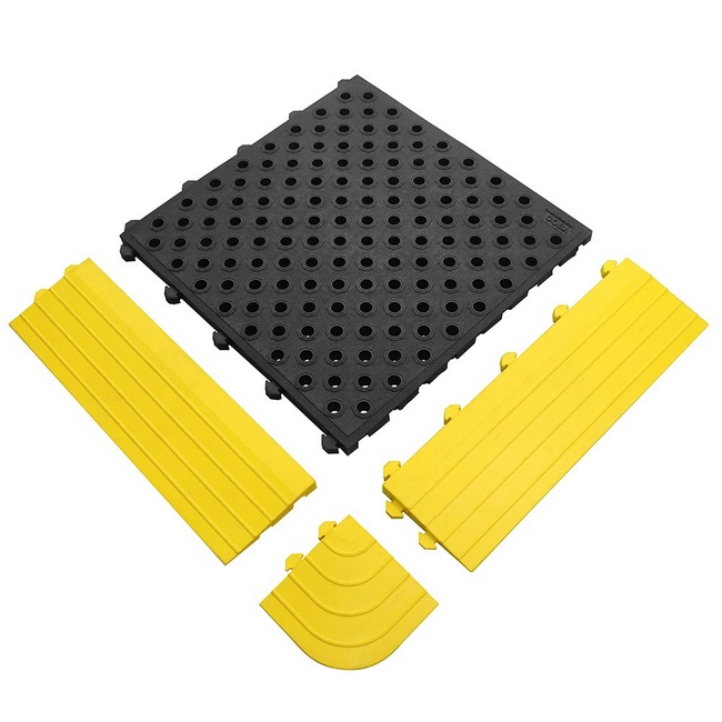 Supplywise rubber tile corner, similar to fatique lock, rubber matting, matting, floor rubber.