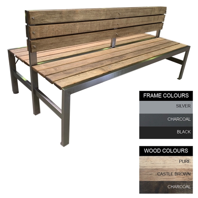 SW slimline bench, similar to bench, wood bench, outdoor bench from obbligato.