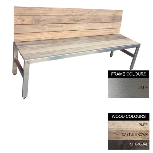 SW slimline bench, similar to bench, wood bench, outdoor bench from badec bros.