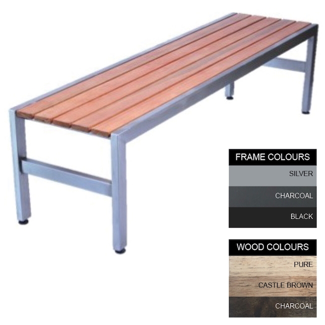 SW slimline bench, similar to bench, wood bench, outdoor bench from badec bros.