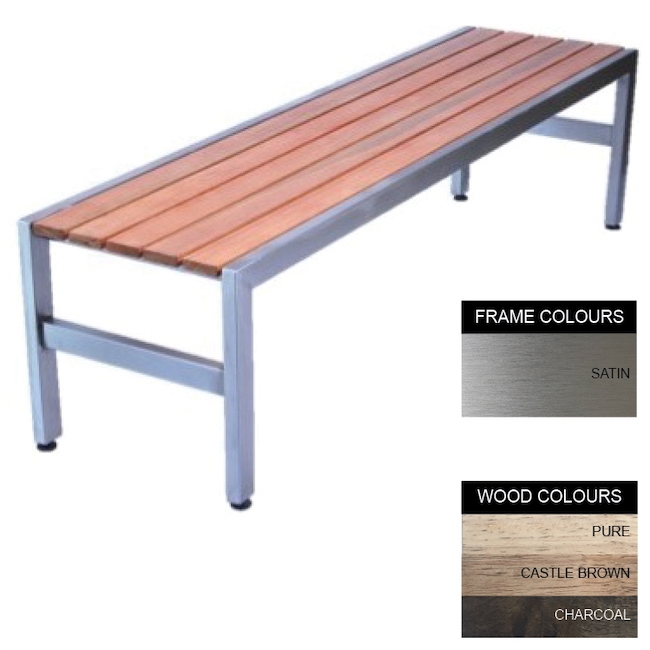 SW slimline bench, similar to bench, wood bench, outdoor bench from obbligato.