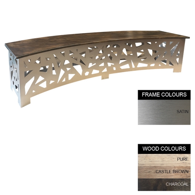 SW abstract bench, similar to bench, wood bench, outdoor bench from wilson stone.