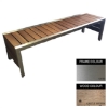 Picture of Mall Bench - Stainless Steel 304 and Wood - Bolt Down - 45x180x51cm - Colour Options - ML4242S