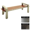 Picture of Modern Bench - Stainless Steel 304 and Wood - Bolt Down - 45x180x49cm - Colour Options - MD4242S