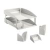 Picture of Desk Set - Modern Steel Range - Metal - Letter Tray - Business Card Holder - Pencil Cube and Cup - Colour Options - 411BL