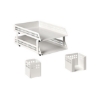 Picture of Desk Set - Square Punch Steel Range - Metal - Letter Tray - Pencil Cube and Cup - Colour Options - 412BL