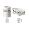 Picture of Desk Set - Square Punch Steel Range - Metal - Letter Tray - Waste Bin - Pencil Cube and Cup - Colour Options - 413BL