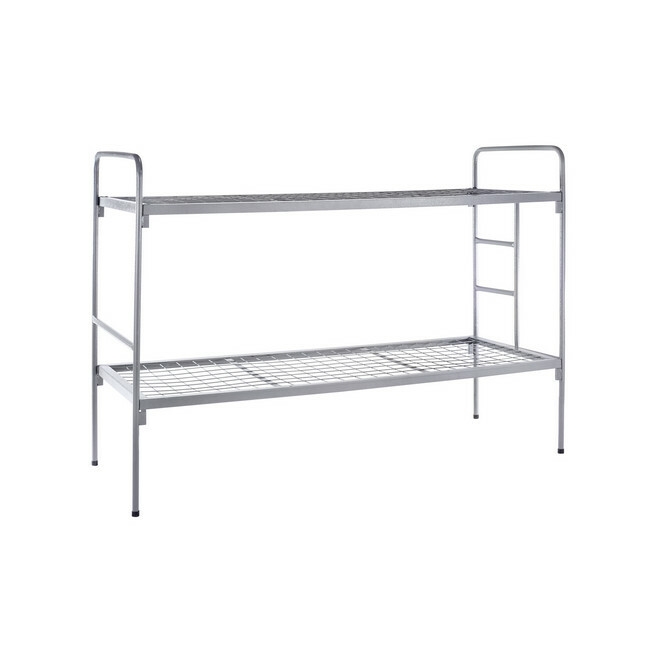 Steel Double Bunk Bed with Ladder HHH DBB01 grey SupplyWise