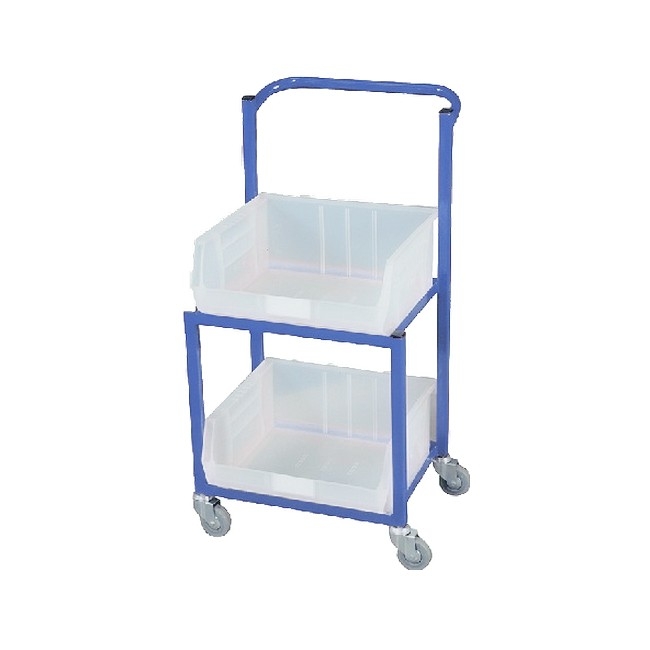 SW steel trolley, similar to steel trolley, trolley with linbins from linbin,castor and ladder.