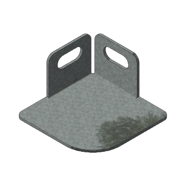 Supplywise bolted shelving foot, similar to the Rs Components galvanised steel foot for bolted shelving, 62x62mm, 0.16kg.