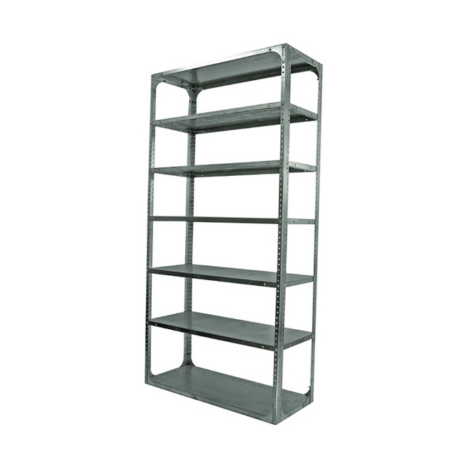 Supplywise bolt on shelving similar to the Storequip galvanised steel bolted shelving unit with 7 adjustable shelves.