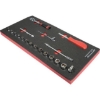 Supply Wise 1/4 inch square drive 19-piece metric socket set similar to the Builders Warehouse chrome 19-piece 1/4 inch metric socket set with red foam inlay.