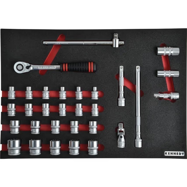 Supplywise 1/2-inch 30-piece metric socket set with foam inlay similar to the Cashbuild 30-piece 1/2" metric socket set with red foam inlay