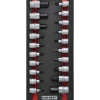 Supplywise 20 piece screwdriver bit socket set with foam inlay for tool cabinets similar to the Chamberlains 20-piece chrome vanadium bit and socket set in red/black foam inlay.