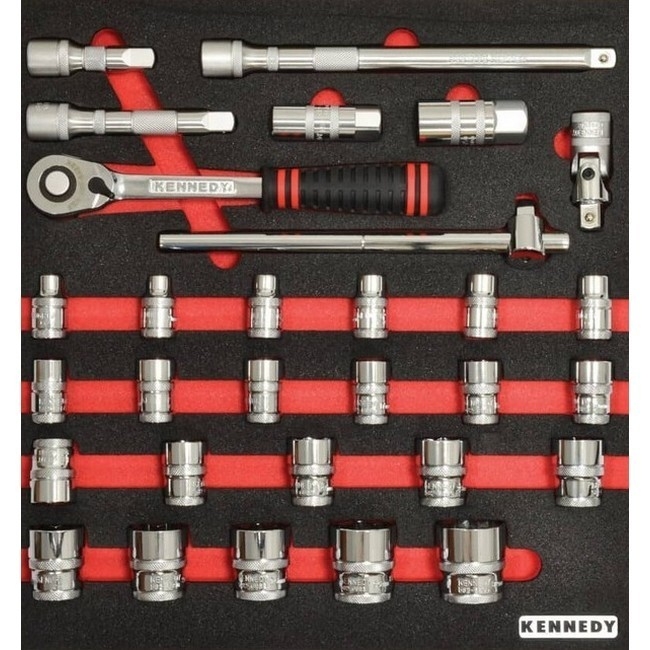 Supplywise 1/2in drive 30-piece metric socket set with foam inlay similar to the Adendorff 30-piece 1/2in metric socket set with red foam inlay