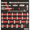 Supplywise 1/2in square drive metric socket set with foam inlay similar to the Mica 30-piece metric 1/2in socket set in red foam inlay, black case.